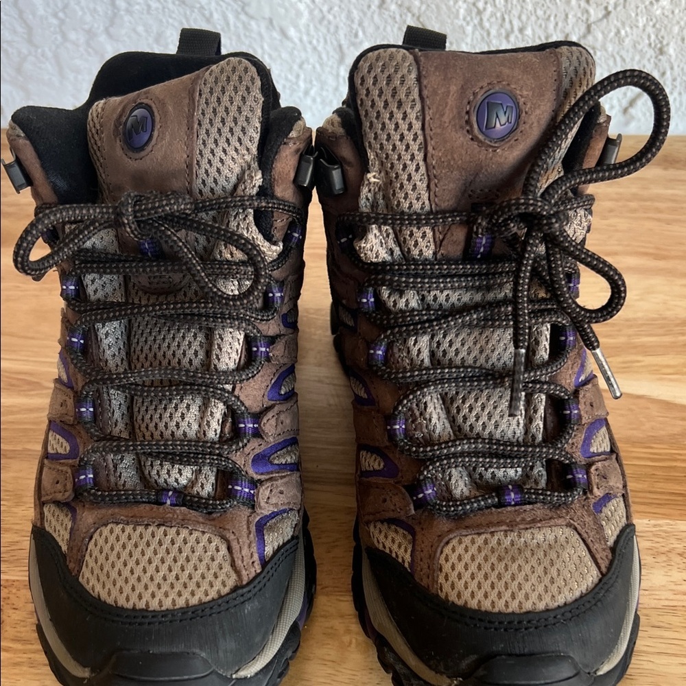 Merrell Brown and Purple Athletic Hiking Shoes - Picture 3 of 16